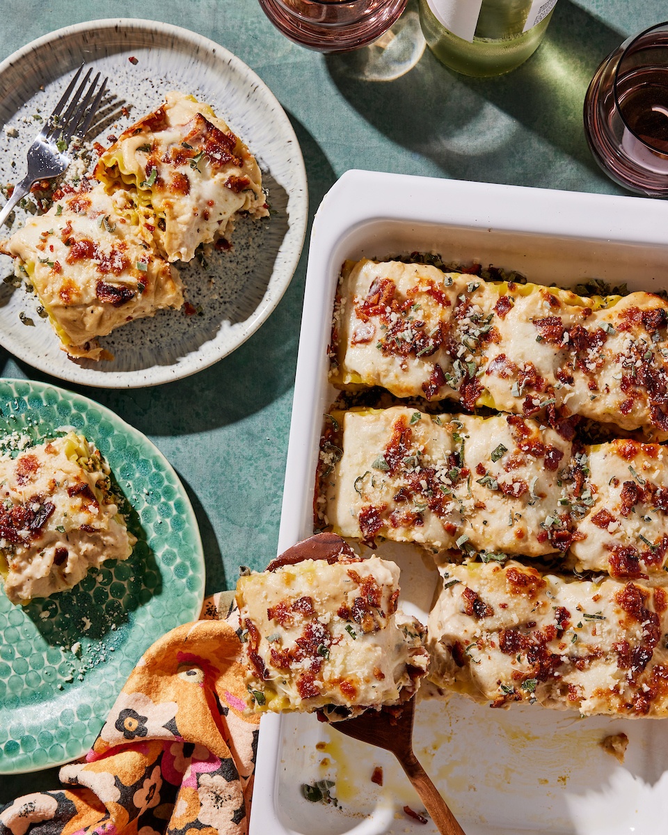 lasagna rollups in a pan