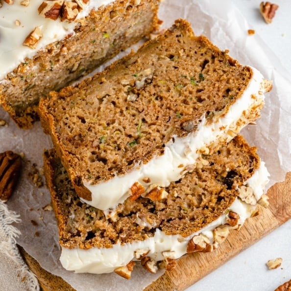 sliced apple zucchini bread