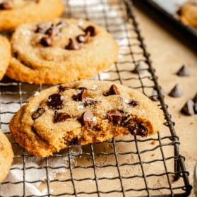 peanut butter cookie with a bite taken out