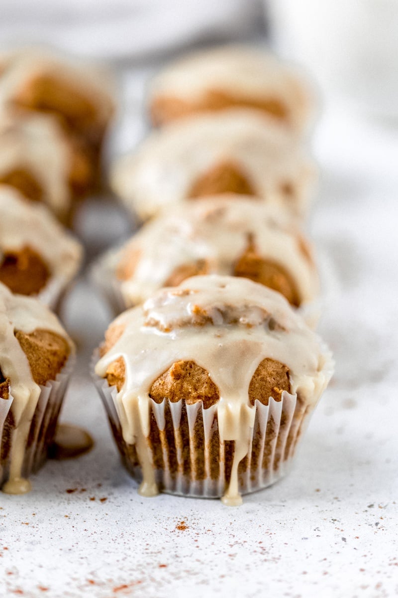 butternut squash muffin with glaze on top