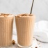 sweet potato pie smoothie in two glasses