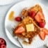 healthy french toast on a plate with berries