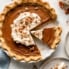 healthy pumpkin pie with whipped cream in a pan