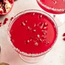 pomegranate margarita in a glass