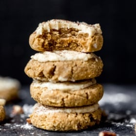 soft pumpkin cookies in a stack