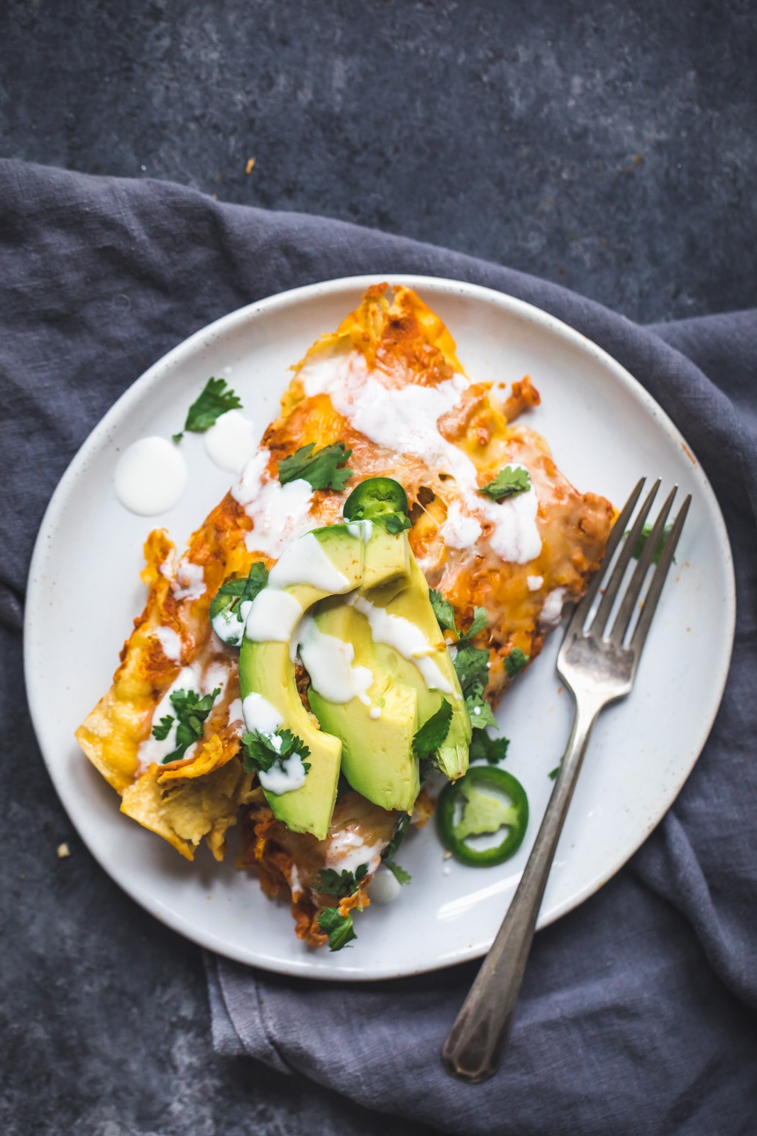 pumpkin enchiladas on a plate