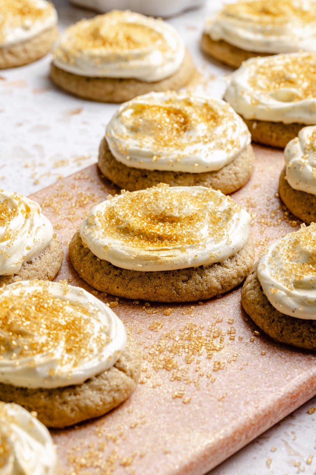 chai-spied cookies with vanilla frosting