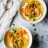 Coconut Chicken Sweet Potato Noodle Soup in two bowls