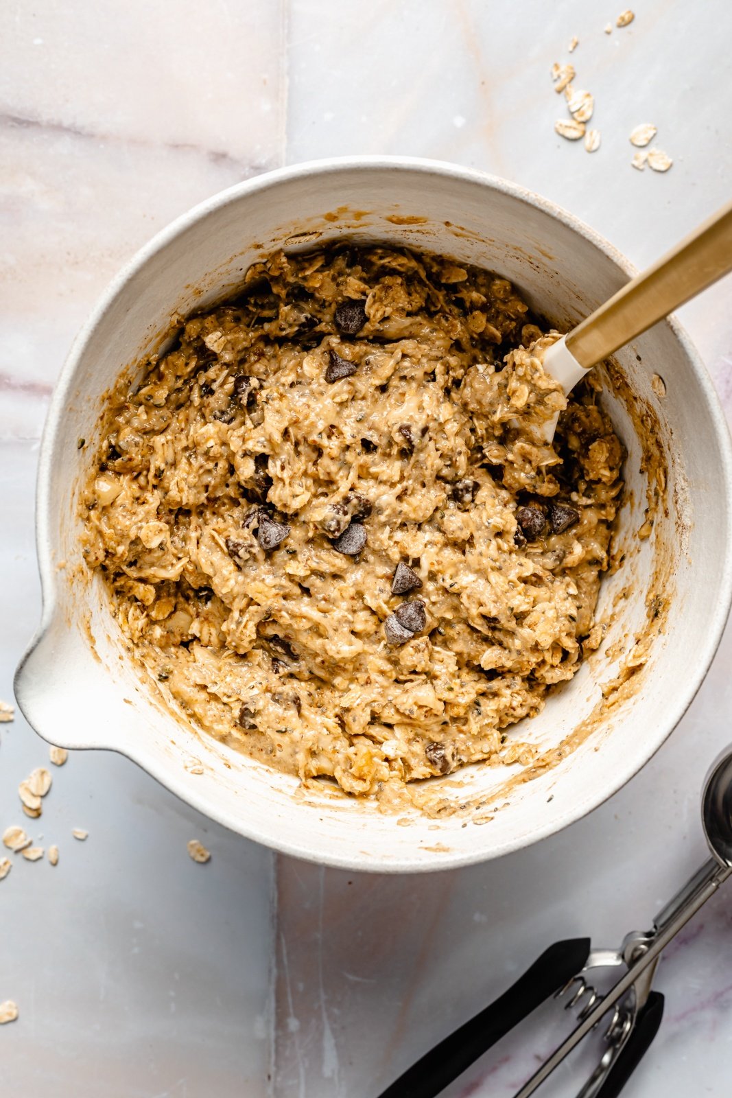 mixing dough for breakfast cookies