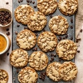 oatmeal latte cookies on a serving tray